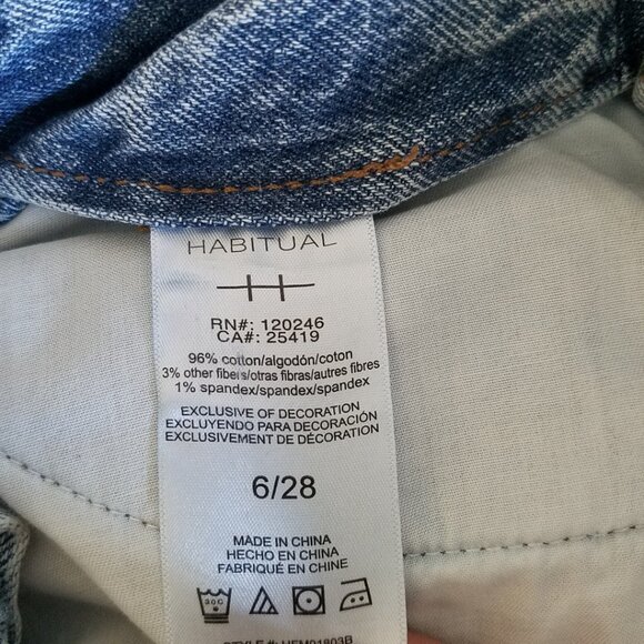 Habitual High Waisted Wide Leg Light Washed Denim Size 28 - Picture 10 of 11